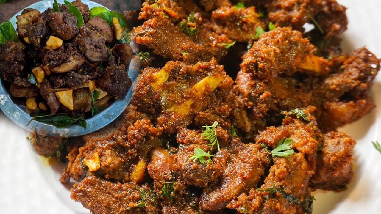 Mutton Fry : spicy mutton fry recipe in telugu with rice