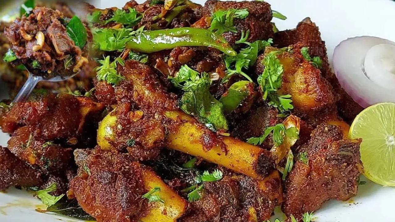 Spicy Mutton Fry Recipe in telugu