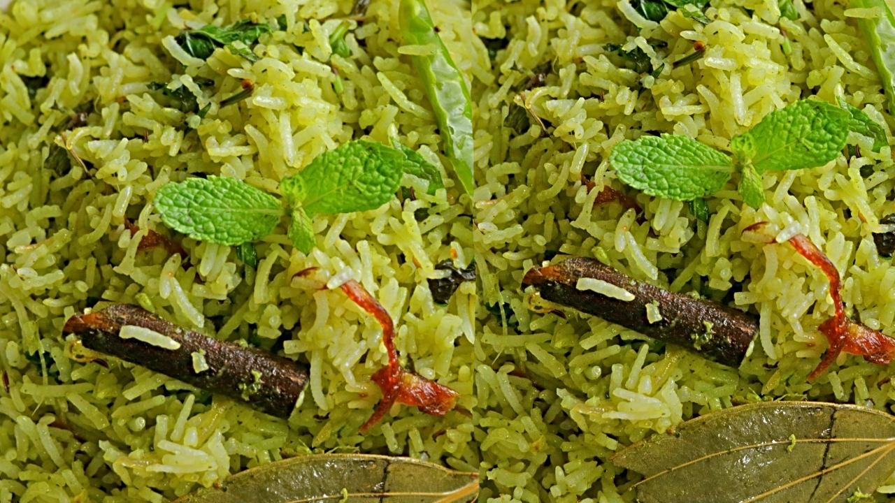 Pudina Pulao Rice : how to make pudina rice pulao in telugu