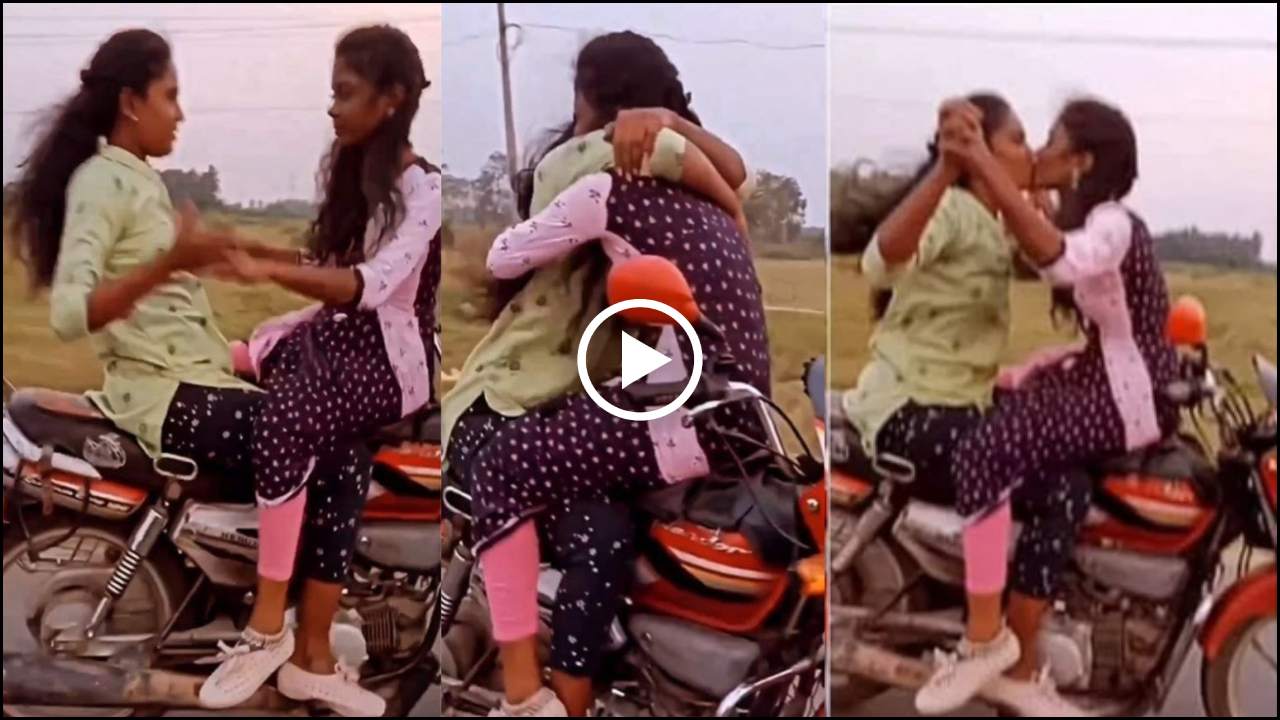 Bike Stunt Video _ Girls Stunting On Moving Bike together Video Viral on Social Media