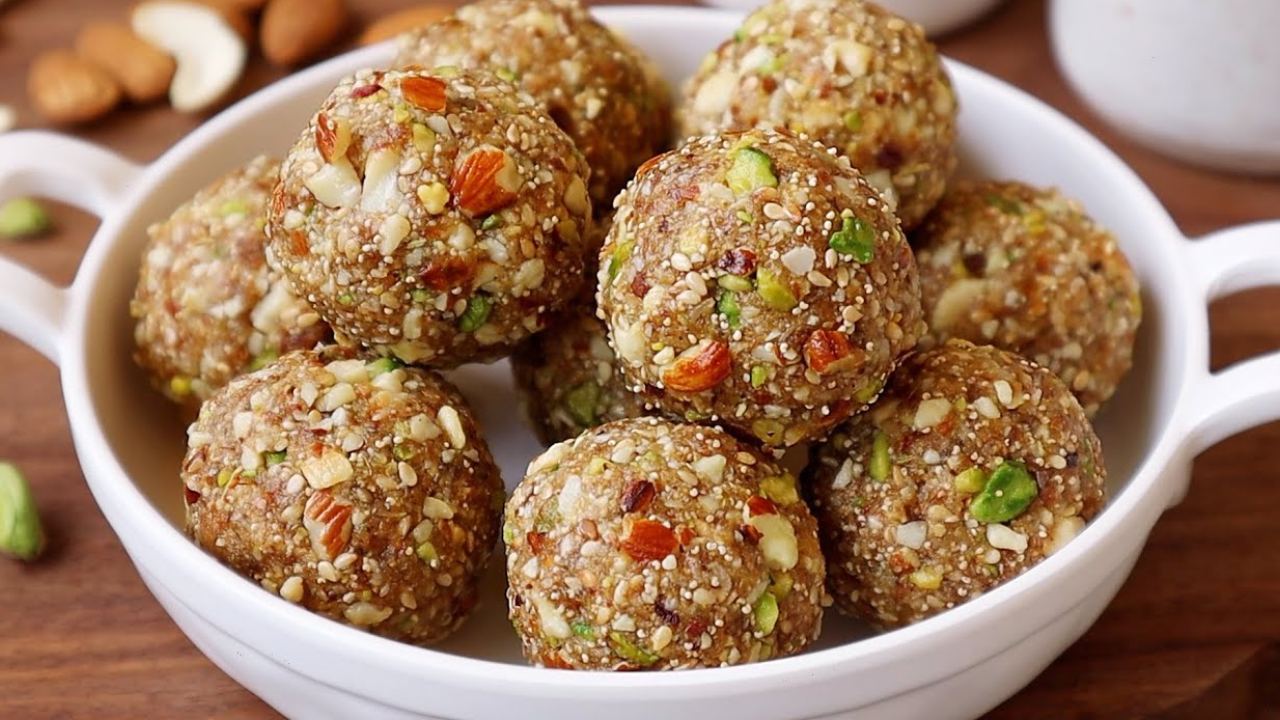 coconut dry fruit laddu recipe in telugu